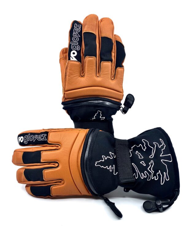 BLACK AND BROWN KNUCKLE PAD GLOVES