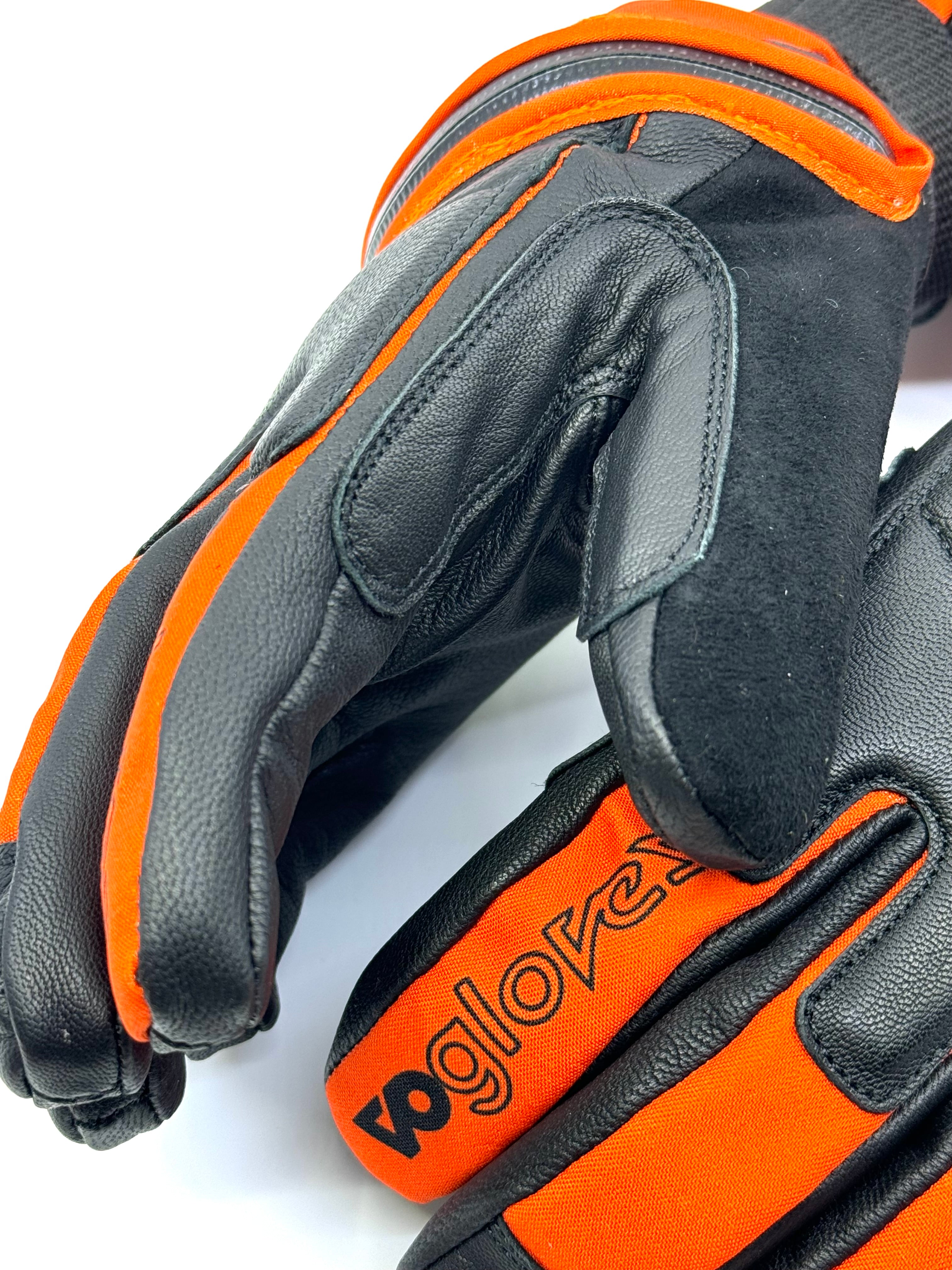 SNOWMOBILE READY - Orange and Black Extra Thin Palm Knuckle Pad