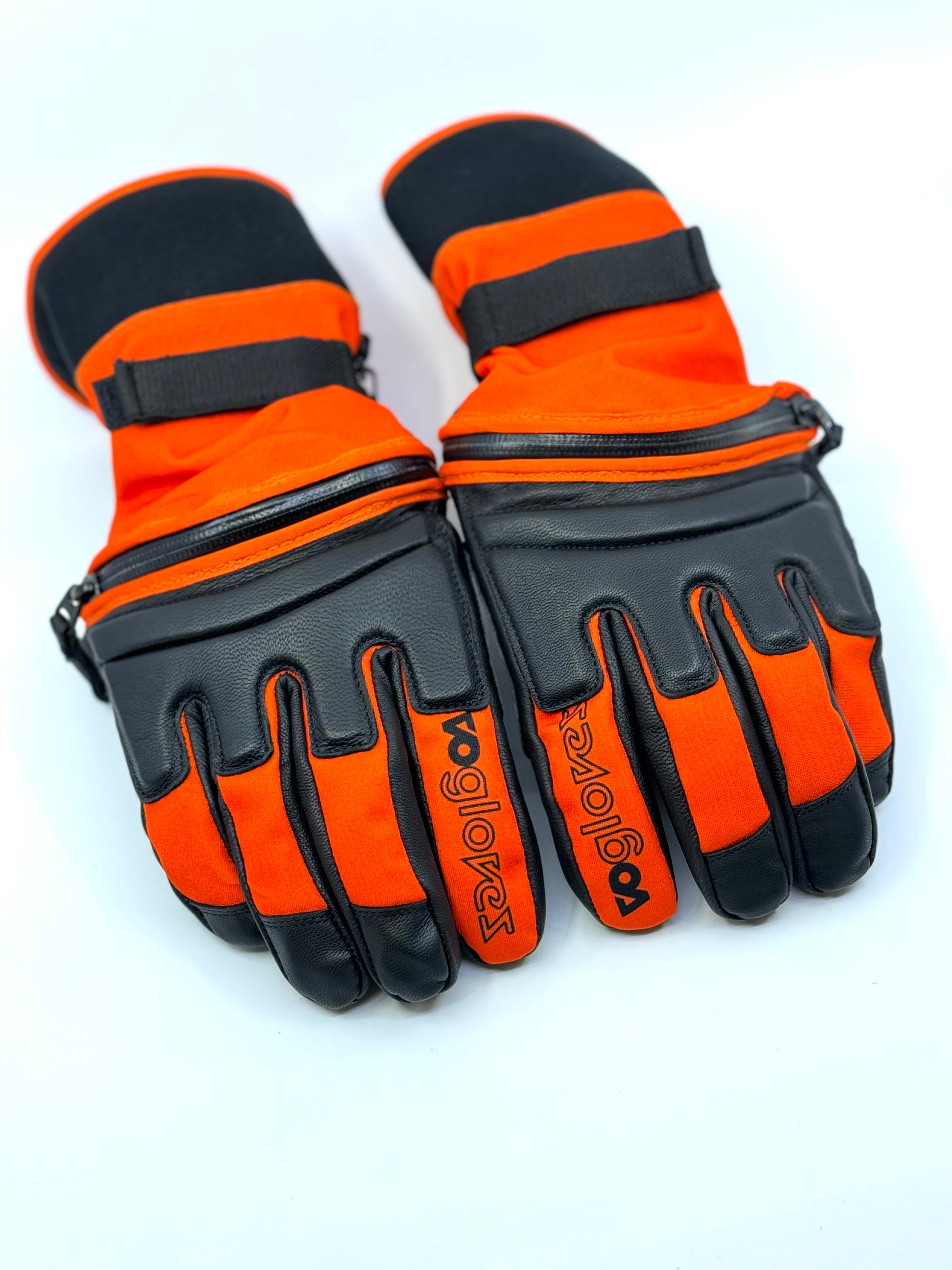 SNOWMOBILE READY - Orange and Black Extra Thin Palm Knuckle Pad