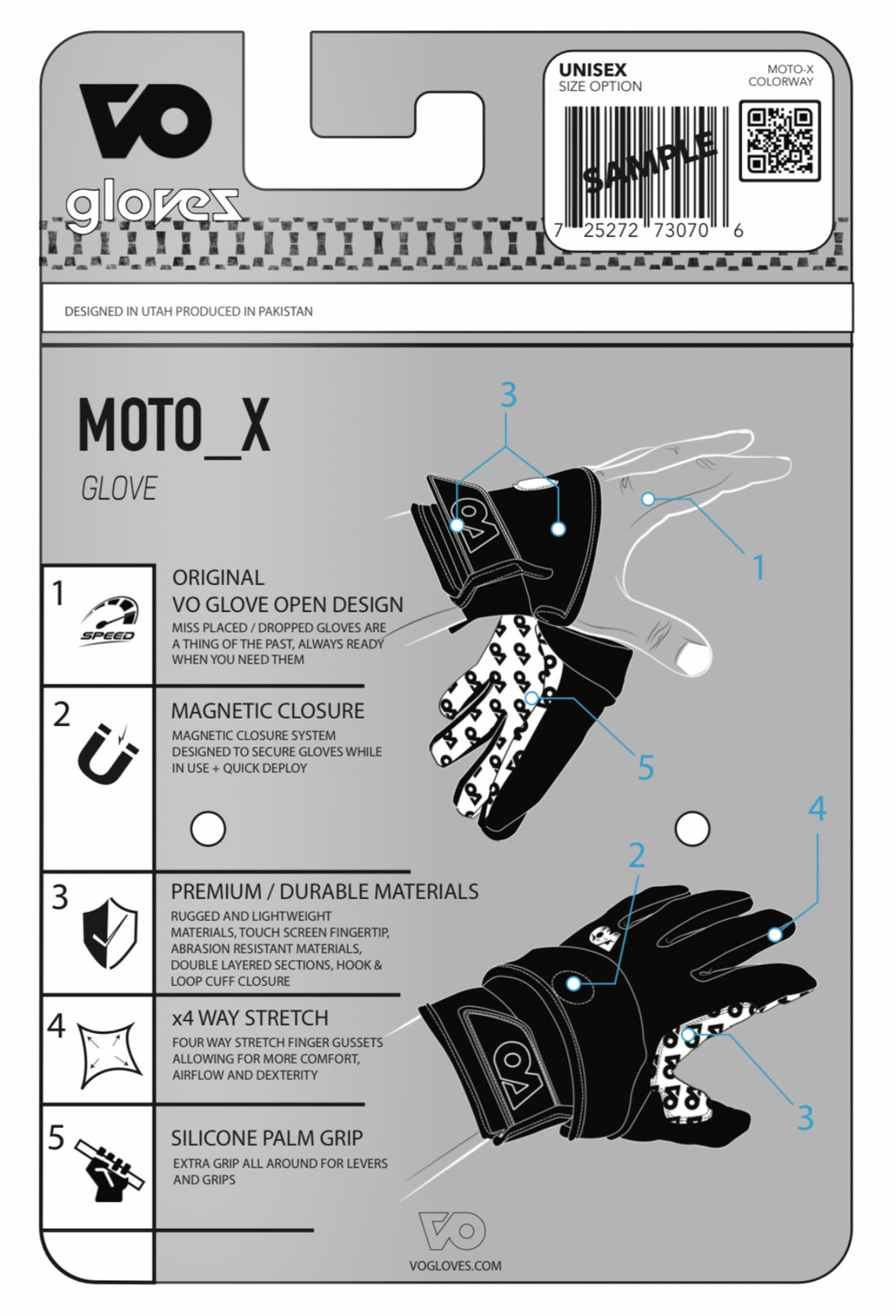 NEW VO GLOVE DESIGN! - MotoX / Mtn. Bike, Mechanic, MAGNETIC CLOSURE