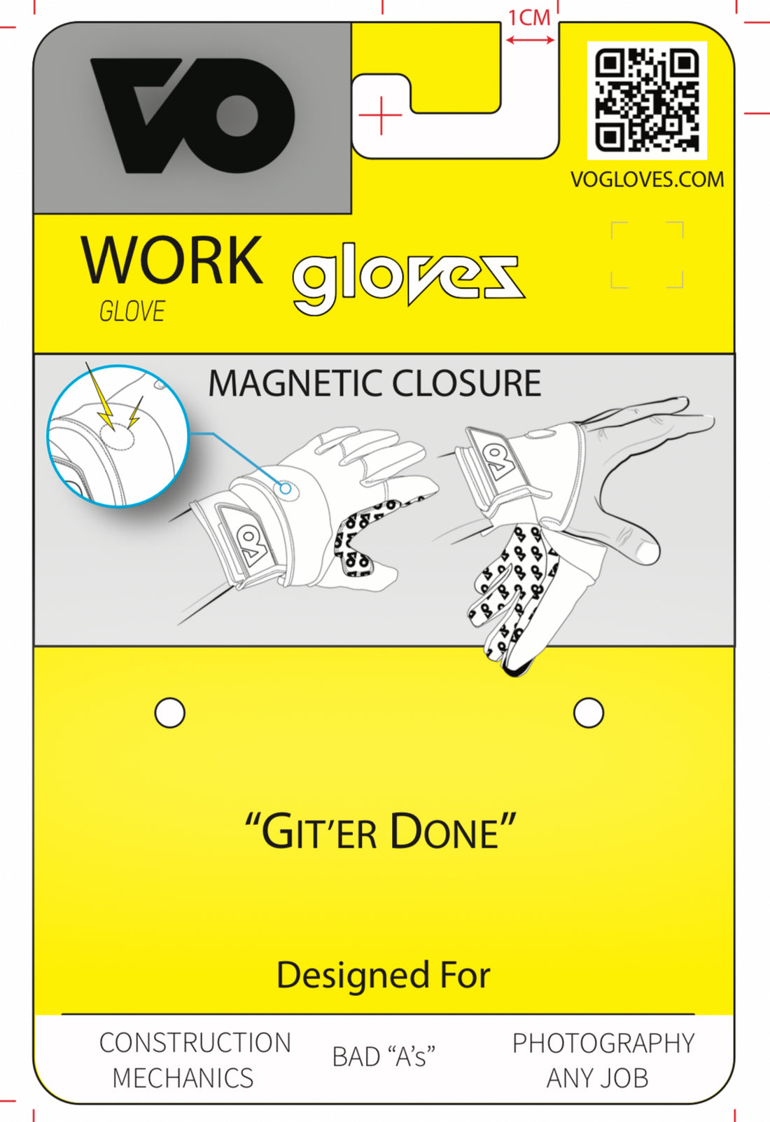 NEW VO GLOVE DESIGN! - Work, Mechanic, Construction, Etc., MAGNETIC CLOSURE