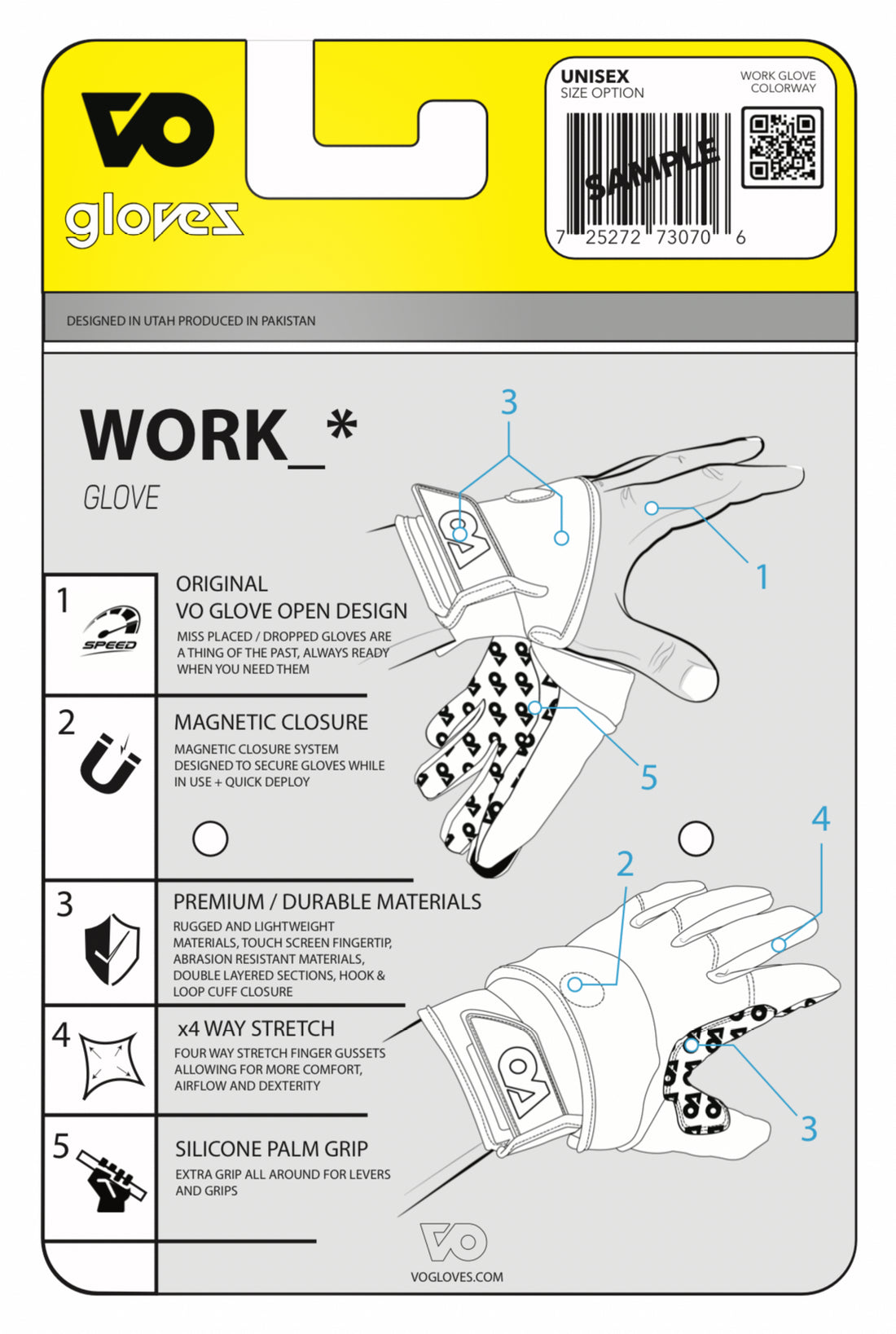 NEW VO GLOVE DESIGN! - Work, Mechanic, Construction, Etc., MAGNETIC CLOSURE