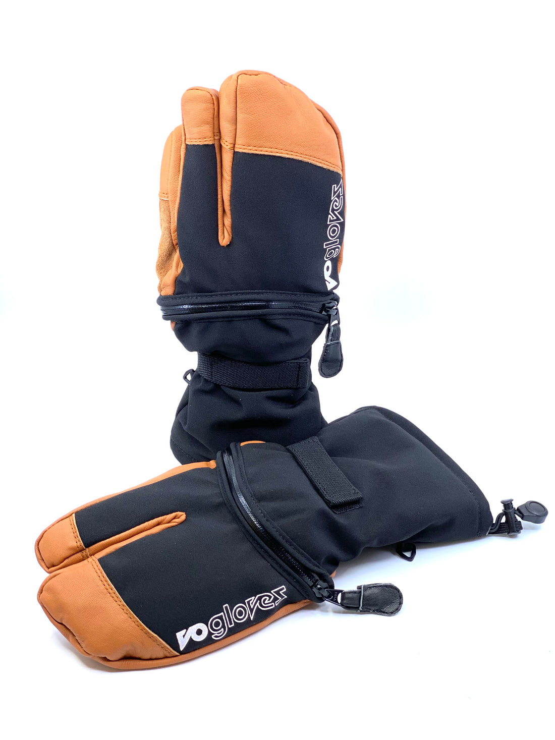BLACK AND BROWN TRIGGER MITTS
